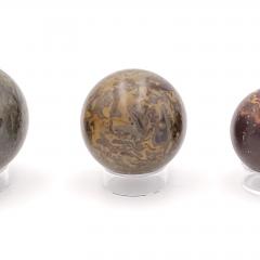 Set of Four Jasper Stone Spheres - 3736187