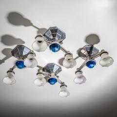 Set of Four Large Art Deco Railway Ceiling Lights Italy 1930s 40s - 4710882