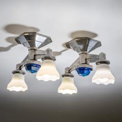 Set of Four Large Art Deco Railway Ceiling Lights Italy 1930s 40s - 4710883