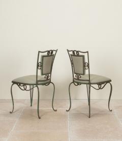 Set of Four Late Art Deco French Iron Upholstered Chairs - 4473082