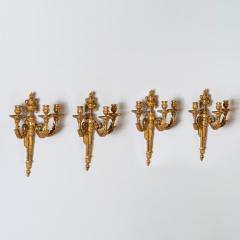 Set of Four Louis XV Ormolu Three Branch Wall Lights Circa 1770 - 4606254