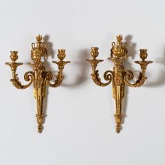 Set of Four Louis XV Ormolu Three Branch Wall Lights Circa 1770 - 4606255