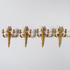 Set of Four Louis XV Ormolu Three Branch Wall Lights Circa 1770 - 4606258