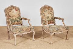 Set of Four Louis XV Rococo Armchairs in Original Needlework - 4118790