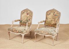 Set of Four Louis XV Rococo Armchairs in Original Needlework - 4118791