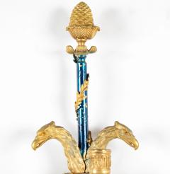 Set of Four Louis XVI Bronze and Cobalt Blue Sconces - 3298591