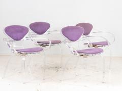 Set of Four Lucite Pretzel Chairs in the Style of Cherner 1970s - 3320735