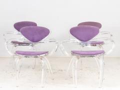 Set of Four Lucite Pretzel Chairs in the Style of Cherner 1970s - 3320736