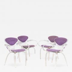 Set of Four Lucite Pretzel Chairs in the Style of Cherner 1970s - 3323386