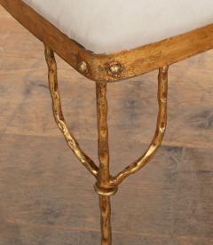 Set of Four Mid Century Italian Gold Leaf Metal Chairs - 4090588