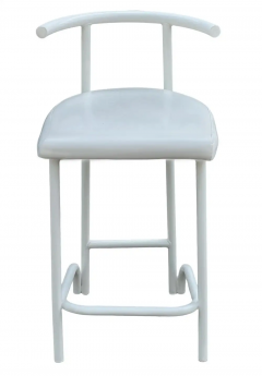 Set of Four Mid Century Post Modern Tokyo Style Counter or Bar Stools in White - 2592113