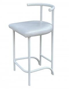 Set of Four Mid Century Post Modern Tokyo Style Counter or Bar Stools in White - 2592114