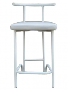 Set of Four Mid Century Post Modern Tokyo Style Counter or Bar Stools in White - 2592123