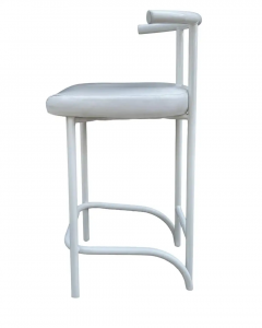 Set of Four Mid Century Post Modern Tokyo Style Counter or Bar Stools in White - 2592124