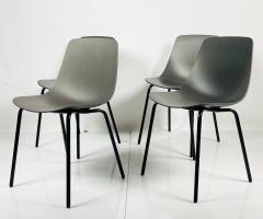 Set of Four Modern Chairs with Molded Seats and Black Metal Frames - 3107142