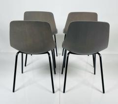 Set of Four Modern Chairs with Molded Seats and Black Metal Frames - 3107145