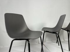 Set of Four Modern Chairs with Molded Seats and Black Metal Frames - 3107149