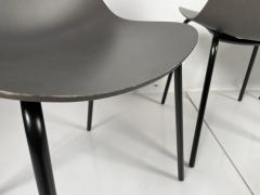Set of Four Modern Chairs with Molded Seats and Black Metal Frames - 3107150