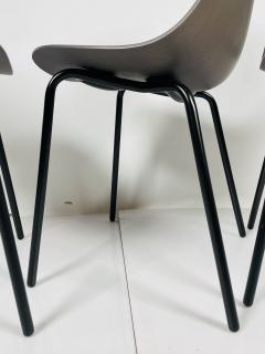 Set of Four Modern Chairs with Molded Seats and Black Metal Frames - 3107151
