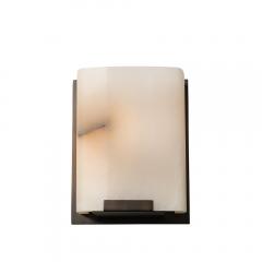 Set of Four Modernist Alabaster and Oil Rubbed Bronze Sconces - 4038130