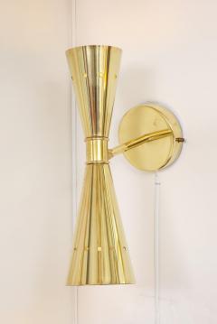 Set of Four Modernist Brass Double Cone Wall Lights or Sconces Italy 2022 - 2961202