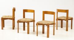 Set of Four Modernist Italian Oak and Straw Chairs - 1812311