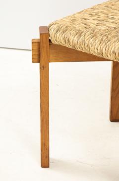 Set of Four Modernist Italian Oak and Straw Chairs - 1812315