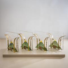 Set of Four Murano Wall Lights by Leucos Italy 1970s - 4419864