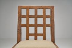 Set of Four Oak Dining Chairs with Geometric Backs Europe Mid 20th Century - 4556311
