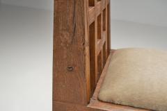 Set of Four Oak Dining Chairs with Geometric Backs Europe Mid 20th Century - 4556313