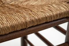 Set of Four Oak Dining Chairs with Rush Seats France 1960s - 4584513