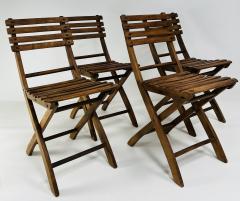 Set of Four Oak Folding Chairs - 4245176