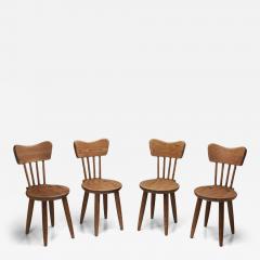 Set of Four Pine Dining Chairs Scandinavia Mid 20th Century - 4521093