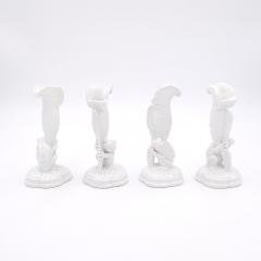 Set of Four Porcelain Frog Bud Vases made by Greenpoint U S A circa 1880 - 2597578
