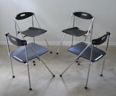 Set of Four Postmodern Italian Folding Side Chairs - 2189501
