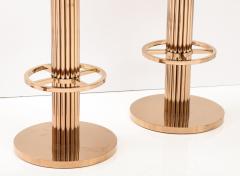 Set of Four Rose Gold and Emerald Barstools in the Design For Leisure Style - 2787517