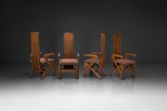 Set of Four Sculptural High Back Dining Chairs Europe 1980s - 4584333