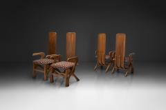 Set of Four Sculptural High Back Dining Chairs Europe 1980s - 4584386