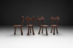 Set of Four Sculptural Pine Chairs Europe Mid 20th Century - 4710906