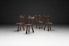 Set of Four Sculptural Pine Chairs Europe Mid 20th Century - 4711001