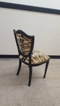 Set of Four Shield Back Chairs Upholstered in Tiger Fabric - 571766