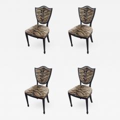 Set of Four Shield Back Chairs Upholstered in Tiger Fabric - 573337