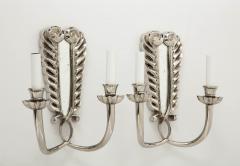 Set of Four Silver Double Arm Sconces - 1100234