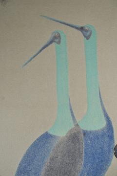 Set of Four Sliding Doors Fusuma Wading Cranes - 4340599