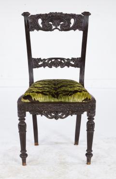 Set of Four Solid Ebony Chairs - 4562454
