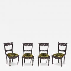 Set of Four Solid Ebony Chairs - 4562723