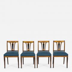 Set of Four Swedish Birch and Stained Birch Side Chairs circa 1930 1940 - 758653