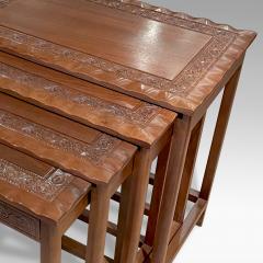 Set of Four Swedish Nesting Table with Carved Details in Mahogany - 2776473