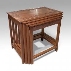 Set of Four Swedish Nesting Table with Carved Details in Mahogany - 2776474