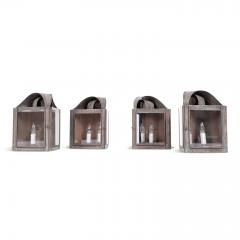 Set of Four Verdigris Green and Copper Wall Mounted Lanterns - 4475981